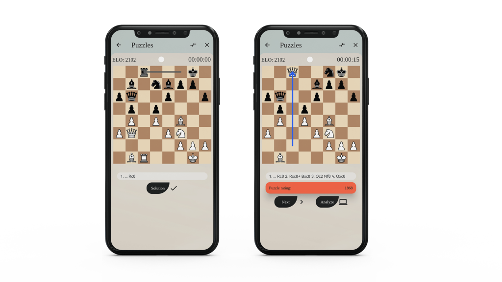 Puzzles for chess players and enthusiasts