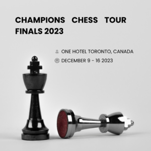 Carlsen, Lazavik, Abdusattorov, Firouzja, Caruana, Nakamura, and So at the 2023 Champions Chess Tour Finals